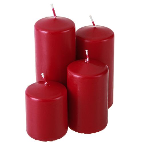 Velas de Adviento rojas de diferentes alturas 6/8/10/12cm 4 uds