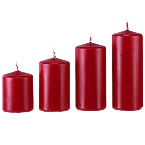 Artículo Velas de Adviento rojas de diferentes alturas 6/8/10/12cm 4 uds