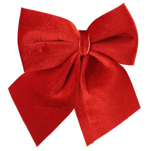 Floristik24 Lazo de terciopelo rojo para regalo, 20 x 25 cm, rojo claro, 2 unidades