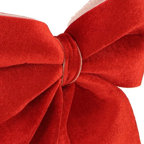 Artículo Lazo de terciopelo rojo para regalo, 20 x 25 cm, rojo claro, 2 unidades