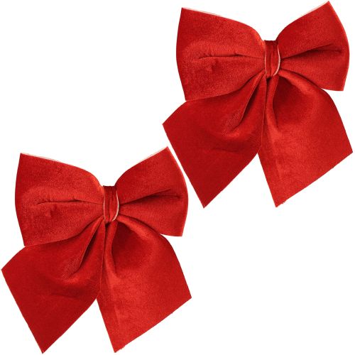 Artículo Lazo de terciopelo rojo para regalo, 20 x 25 cm, rojo claro, 2 unidades