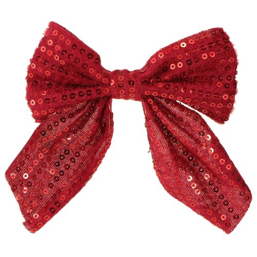 Lazos de terciopelo rojo para regalo con lentejuelas de 12 cm, 4 unidades