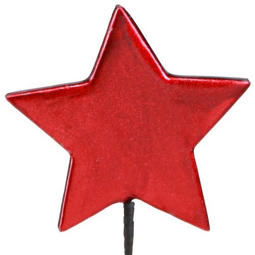 Floristik24 Tapón decorativo estrella Navidad rojo Ø7cm – 2.ª opción – 24 piezas