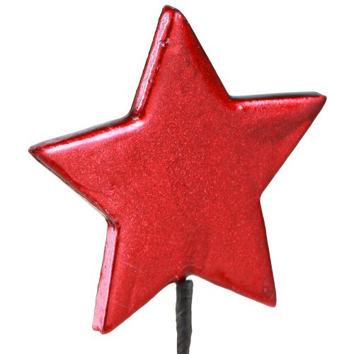 Floristik24 Tapón decorativo estrella Navidad rojo Ø7cm – 2.ª opción – 24 piezas