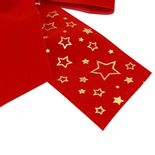 Artículo Lazo rojo de estrellas navideñas, lazo decorativo para exterior, 21 cm, 2 unidades