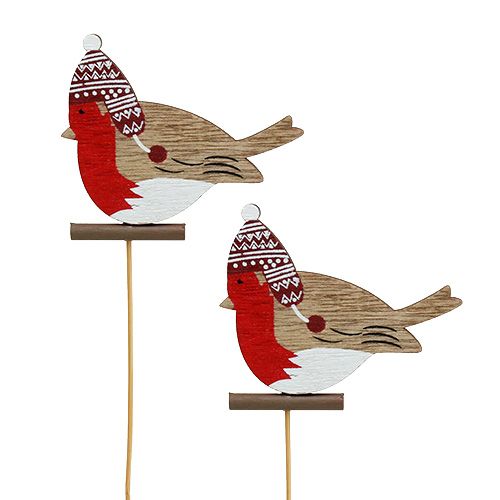 Floristik24 Robin en un palo 7,5cm 16 piezas