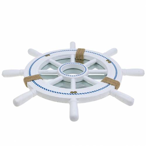 Floristik24 Espejo volante decorativo blanco Ø40cm