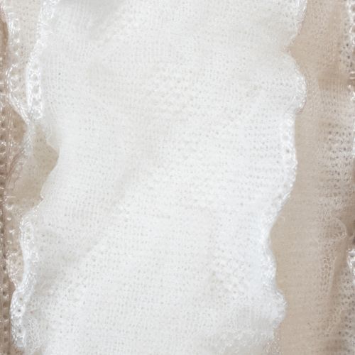 Cinta de organza blanca con volantes, cinta decorativa, 25 mm de ancho, 10 m de largo. | Floristik24.es