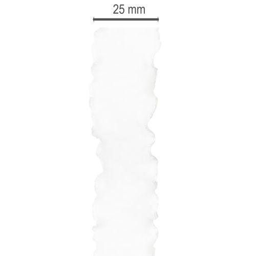 Cinta de organza blanca con volantes, cinta decorativa, 25 mm de ancho, 10 m de largo. | Floristik24.es