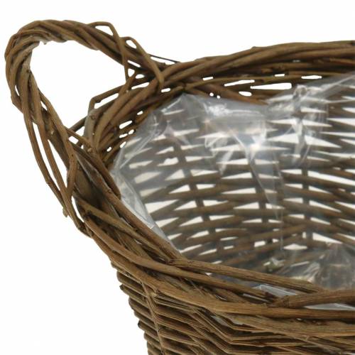 Floristik24 Cesta redonda de ramas de sauce Cesta de Pascua marrón Ø19cm