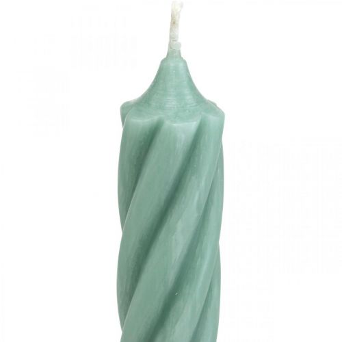Velas rústicas, unicolor, verde, 350/28mm, 4 piezas