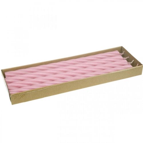 Artículo Velas rústicas velas de palo teñidas de rosa 350/28mm 4 piezas