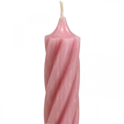 Velas rusticas color liso rosa 350/28mm 4uds