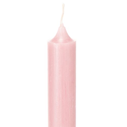 Velas rústicas cónicas de color rosa sólido, 350/28 mm, 4 unidades | Floristik24.es