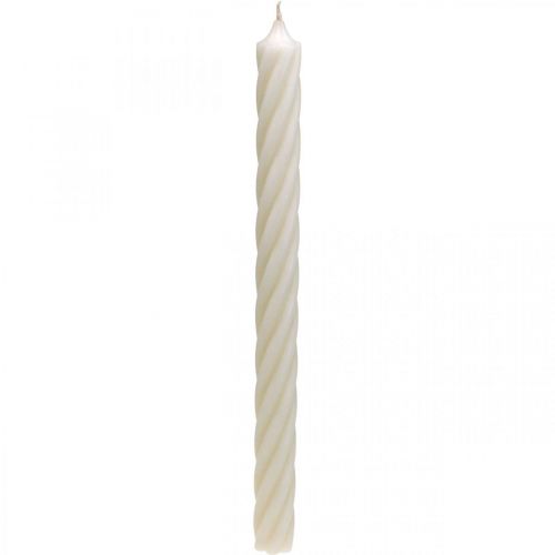Artículo Velas rústicas, velas de palo, unicolor blanco, 350/28 mm, 4 piezas