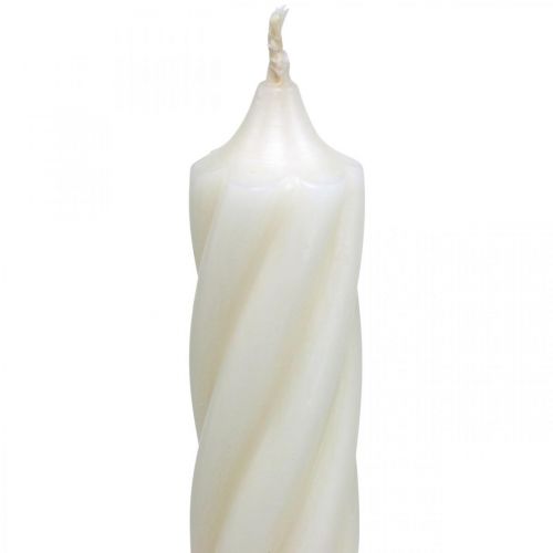 Artículo Velas rústicas, velas de palo, unicolor blanco, 350/28 mm, 4 piezas