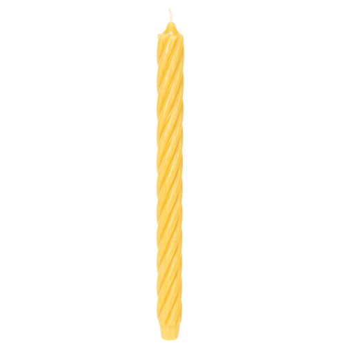 Velas rústicas retorcidas, velas cónicas altas, color amarillo sólido, 350/28 mm, 4 unidades comprar | Floristik24.es