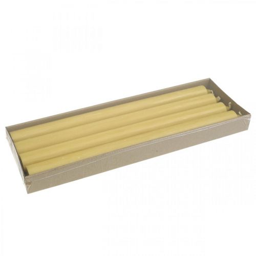 Floristik24 Velas rústicas velas altas de palo unicolor amarillo 350/28mm 4 piezas