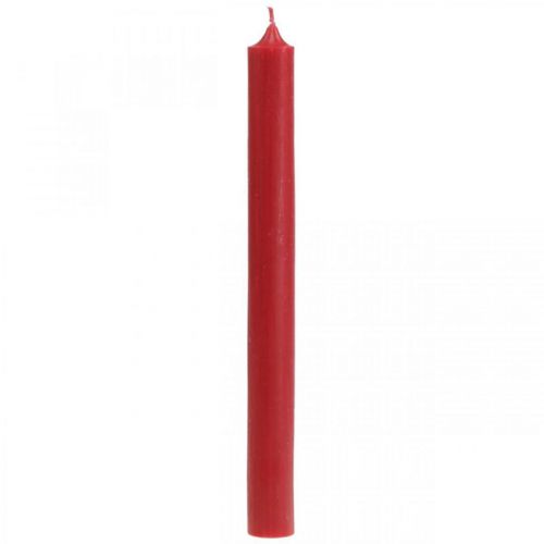 Floristik24 Velas rústicas velas altas de palo rojo sólido 350/28mm 4 piezas