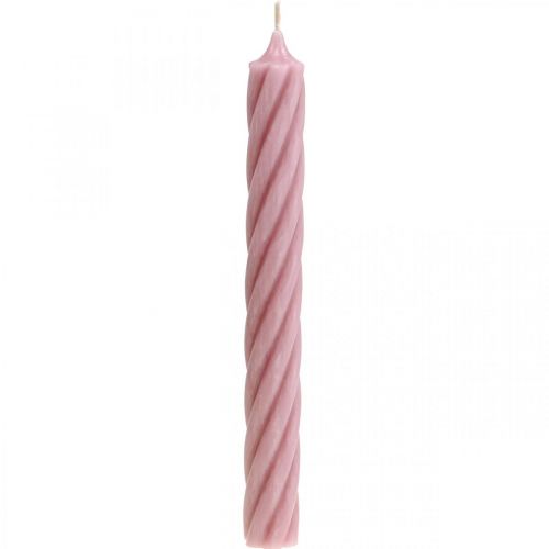 Floristik24 Velas rústicas velas de palo teñidas de rosa 250/28mm 4 piezas