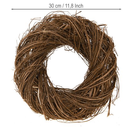Artículo Corona rústica de olmo natural, corona decorativa de ramas Ø30cm