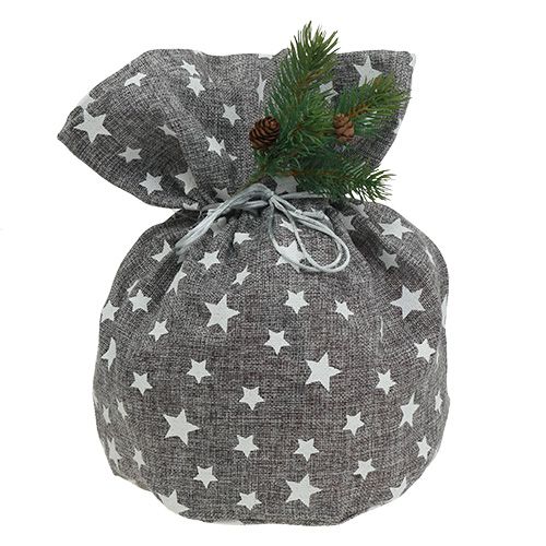 Floristik24 Bolsa de Estrellas Ø23cm H35cm Gris