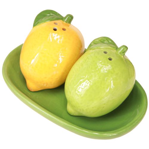Artículo Salero y pimentero de cerámica decoración limón lima 13×8cm