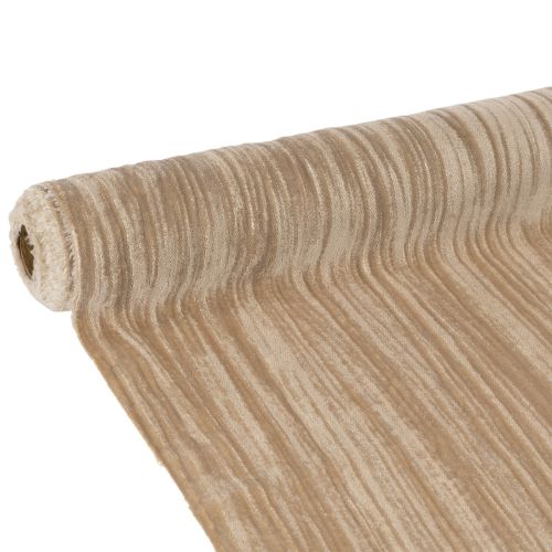 Camino de mesa de terciopelo con cinta, terciopelo arrugado, 25 cm (2 m)