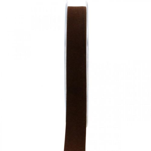 Artículo Cinta de terciopelo marrón, cinta para joyería, cinta decorativa W15mm L7m