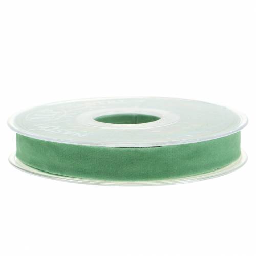 Floristik24 Cinta de terciopelo verde cinta decorativa cinta 15mm 7m