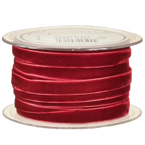Artículo Cinta de terciopelo cintas decorativas Cinta de terciopelo Burdeos 10mm 20m