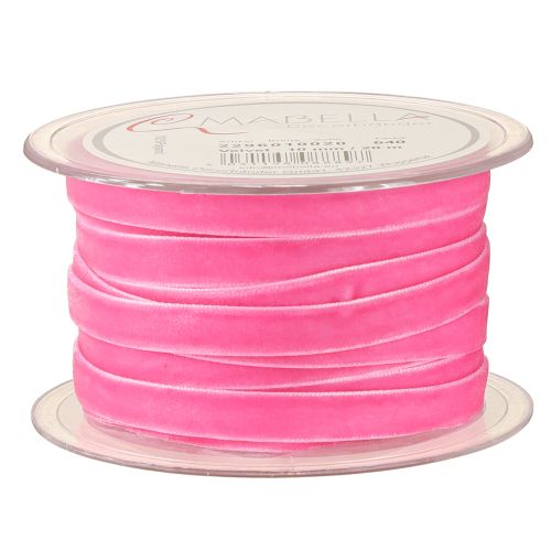 Artículo Cinta de terciopelo, cinta decorativa, cinta de regalo, terciopelo rosa, 10 mm, 20 m