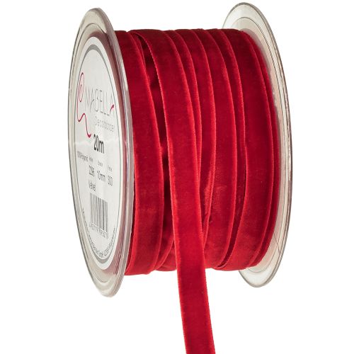 Floristik24 Cinta de terciopelo cinta decorativa Cinta de terciopelo roja 10mm 20m
