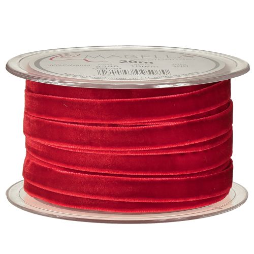 Artículo Cinta de terciopelo cinta decorativa Cinta de terciopelo roja 10mm 20m