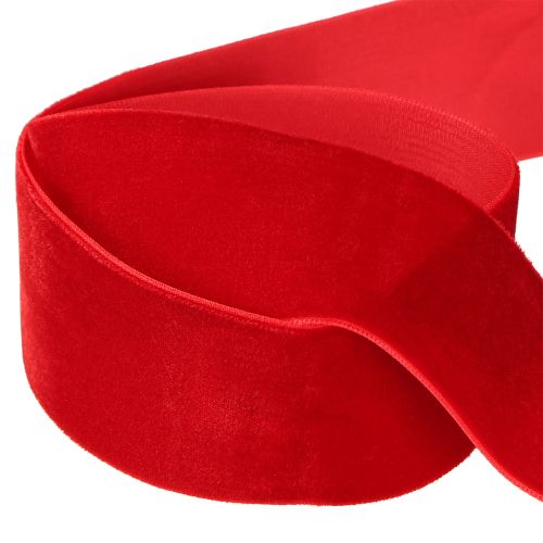 Artículo Cinta de terciopelo, cinta de regalo, cinta decorativa, terciopelo rojo, 40 mm, 8 m
