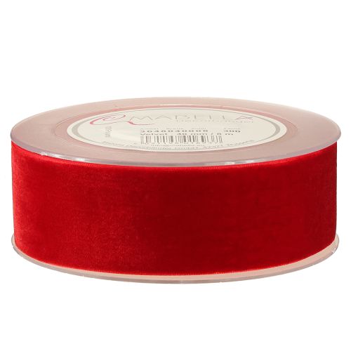 Artículo Cinta de terciopelo, cinta de regalo, cinta decorativa, terciopelo rojo, 40 mm, 8 m