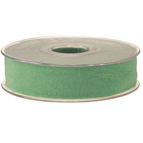 Artículo Cinta de terciopelo verde para regalo, cinta de terciopelo verde, 25 mm, 7 m