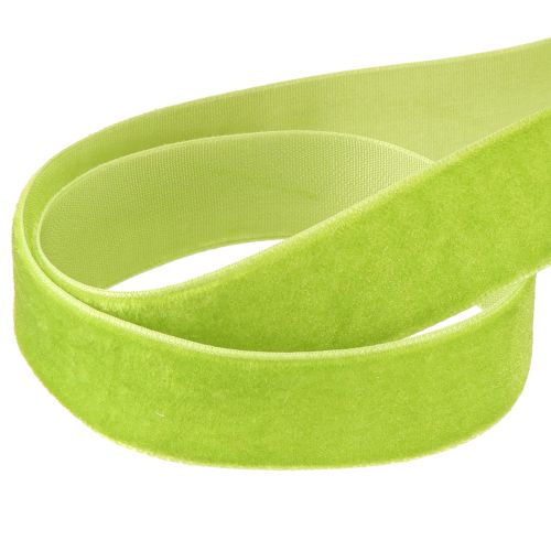 Artículo Cinta de terciopelo verde claro cinta decorativa cinta de terciopelo verde 20mm 10m