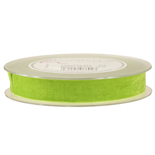 Artículo Cinta de terciopelo verde claro cinta decorativa cinta de terciopelo verde 20mm 10m