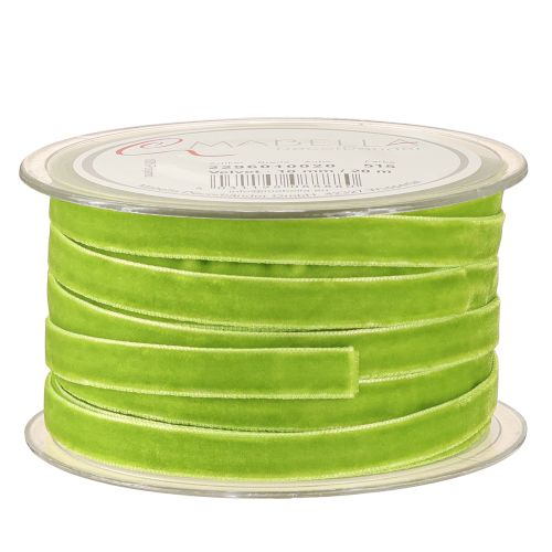 Artículo Cinta de terciopelo verde claro cinta decorativa terciopelo verde 10mm 20m