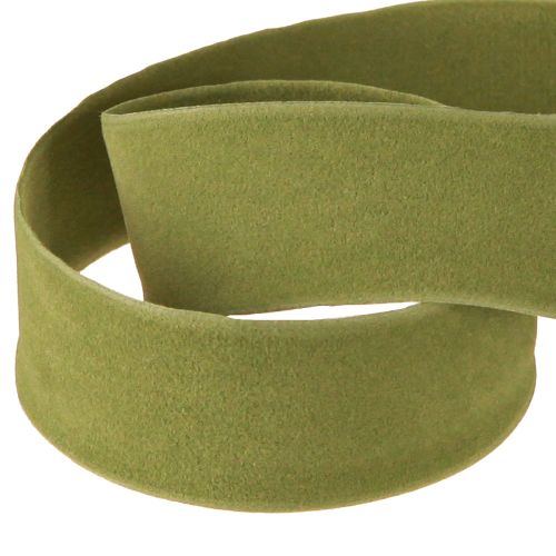 Artículo Cinta de terciopelo verde musgo 25mm 7m
