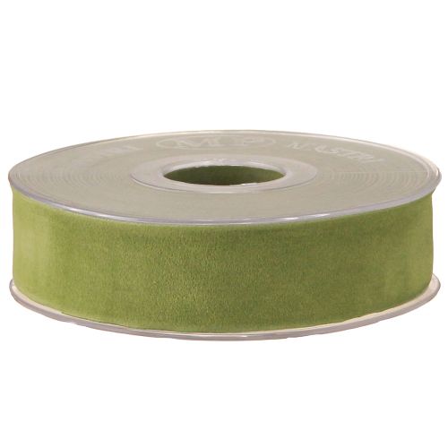 Artículo Cinta de terciopelo verde musgo 25mm 7m