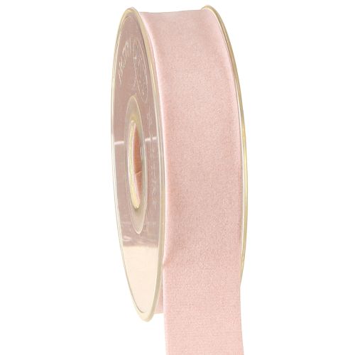 Floristik24 Cinta de terciopelo rosa 25mm 7m