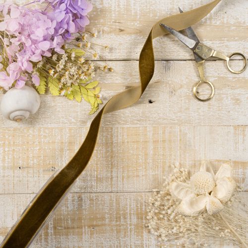 Cinta decorativa de terciopelo en rollo, ideal para envolver regalos, 20 mm x 10 m | Floristik24.es