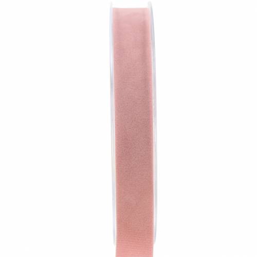 Floristik24 Cinta terciopelo rosa 15mm 7m