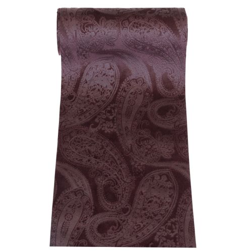 Artículo Camino de mesa con cinta de terciopelo, cinta de mesa morada, patrón de cachemira, 150mm, 3m