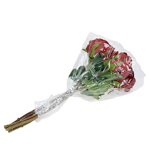 Artículo Rosa de terciopelo roja Ø8cm L45cm 6 uds