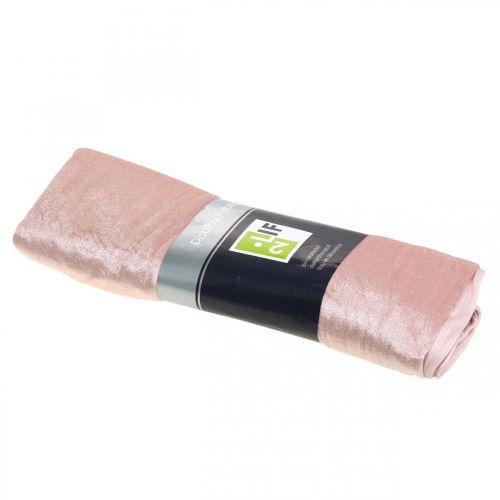 Floristik24 Tela decorativa Velvet Decoración mesa terciopelo rosa viejo 140×300cm