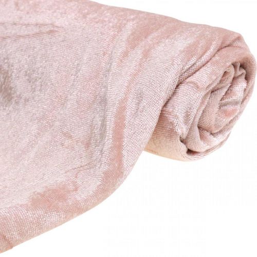 Floristik24 Tela decorativa Velvet Decoración mesa terciopelo rosa viejo 140×300cm