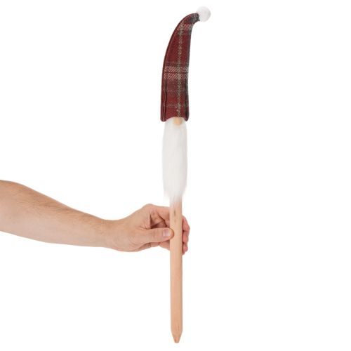Estacas decorativas de elfos navideños, Papá Noel con gorro de fieltro, 58 cm, 6 piezas | Floristik24.es